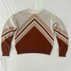Bohme Geometric Peaks Sweater | Terracotta/Beige | Women’s Medium | Super Soft!